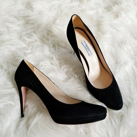 Prada Shoes - Prada Milano Black Suede Pumps